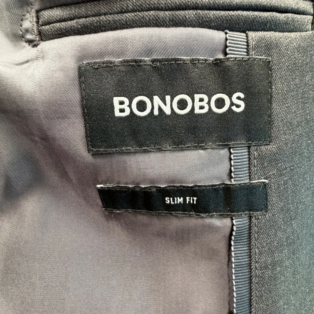 Bonobos Suit Jacket Mens 42S Grey Slim Fit Worsted Wool Blazer 24339-GYU61